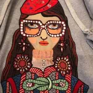 Gucci | Tops | Gucci Unskilled Worker Embroidered Grey